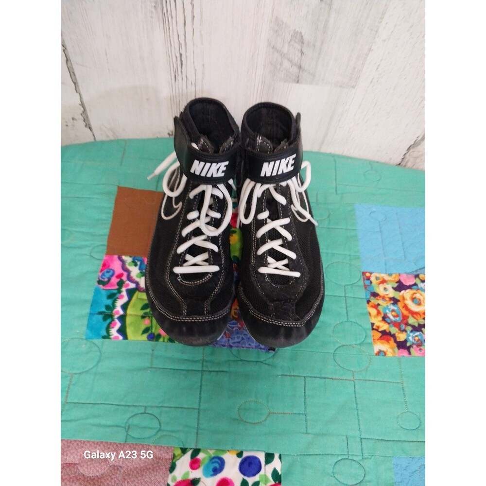 Nike Speedsweep VII Boys 5Y Wrestling Shoes Black White High Top - Picture 8 of 10